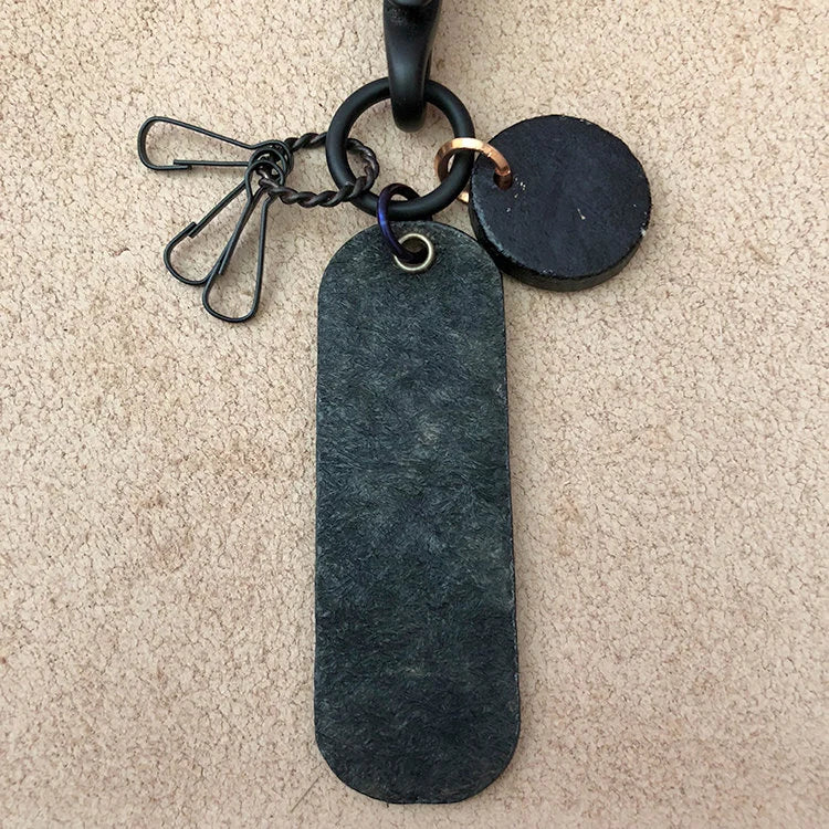 Fish Hook Keychain with Leather tags