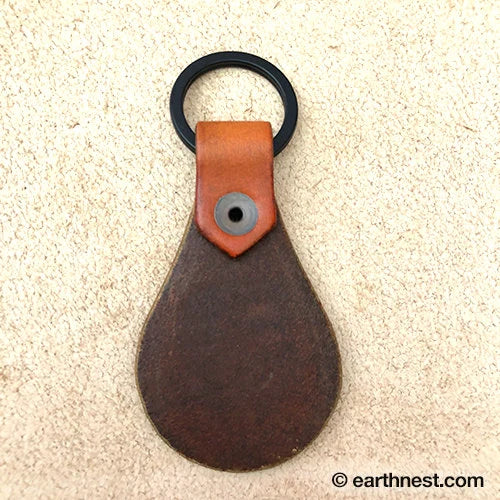 Leather Key Chain with Guy Fawkes mask pattern