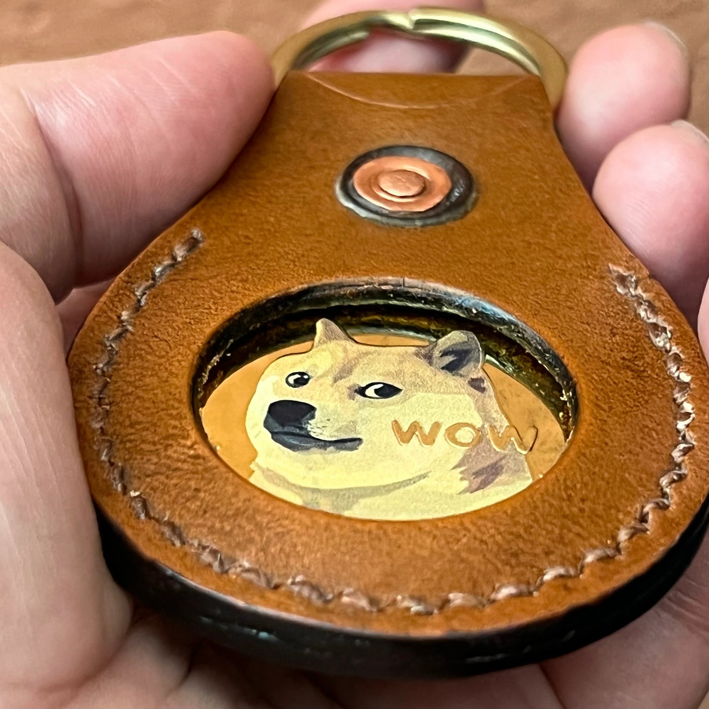 Shiba coin DOGE replica leather keychain